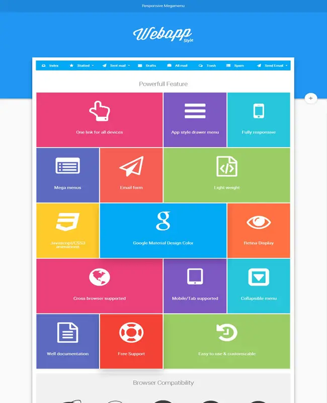 Web App Links - Responsive Website Modern Mega Menu