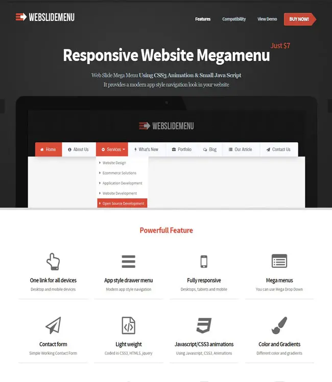 Web Slide - App Style off canvas Responsive Mega Menu