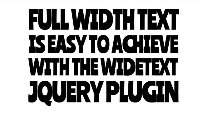 Wide Text - Free Full width Text Effect jQuery Plugin