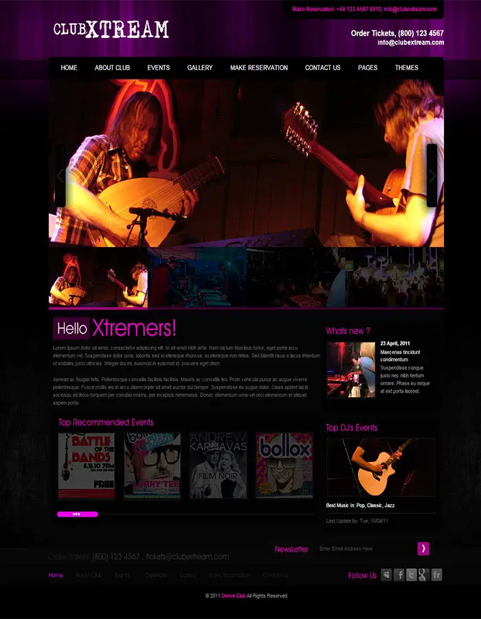 Club Xtreme - Night Life Html Website Template