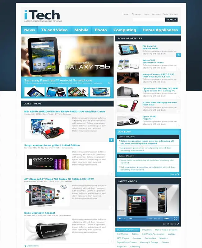 iTech - Electronics Review Website Template