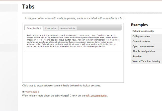 jQuery UI Tabs - Single Content area with Multiple Panels