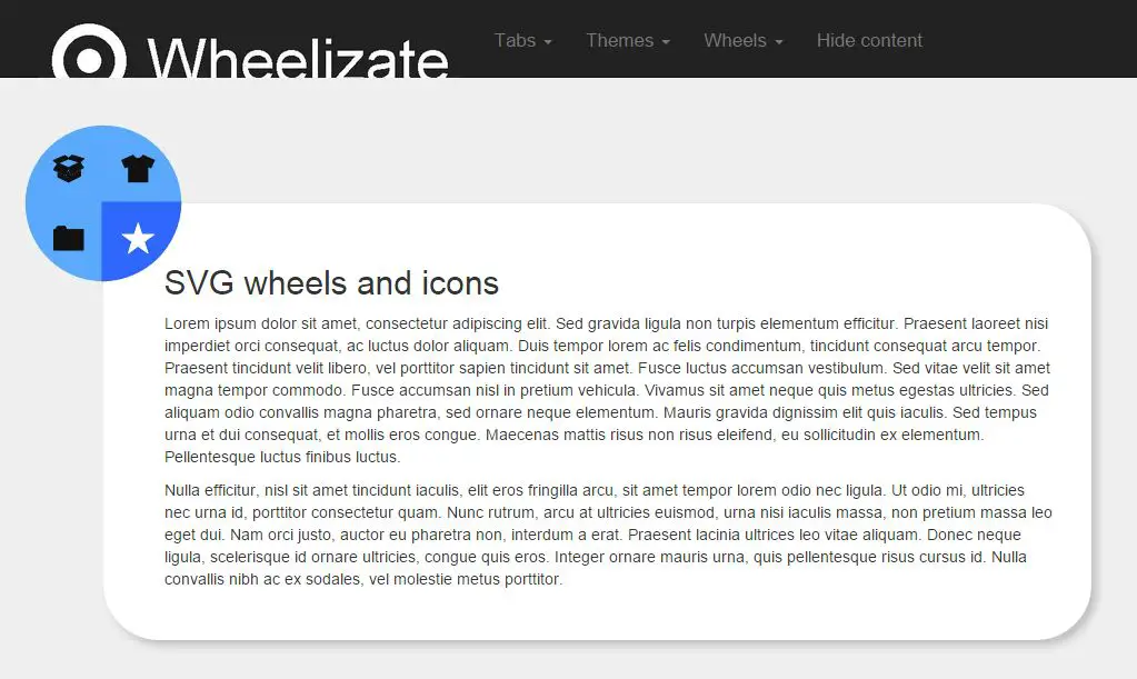 Wheelizate Tabs - Responsive tab jquery components based on Bootstrap
