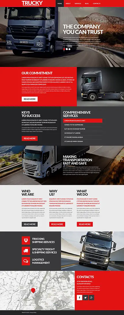 WordPress Theme for a Transportation Company