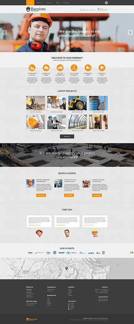 Modern WordPress Theme to Build a Construction Company Site
