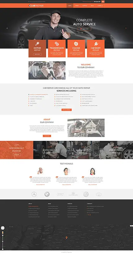 Clean WordPress Theme to Build Cars & Bikes Repair Shop