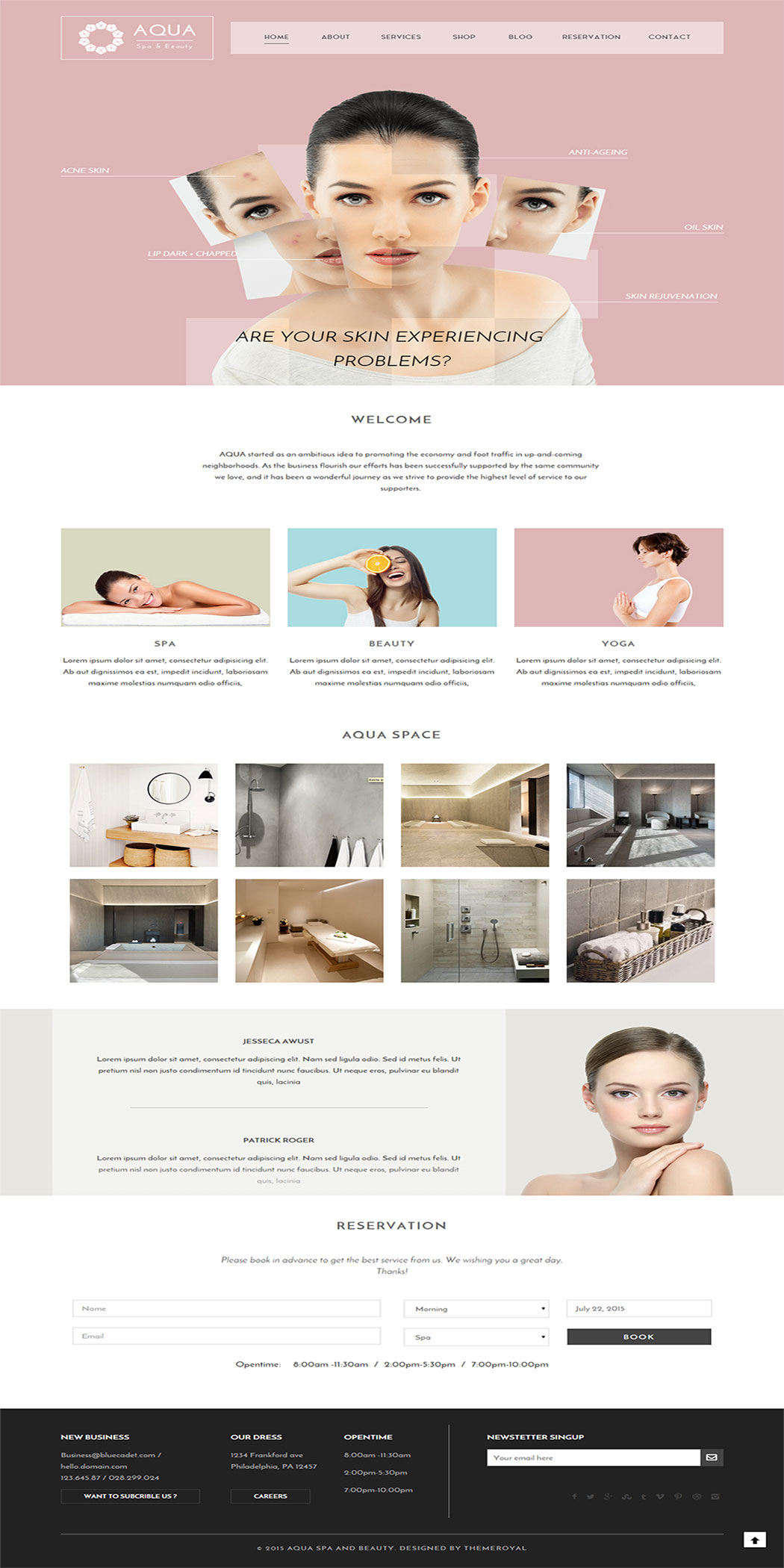 Aqua - Responsive Beauty Salon & Spa WooCommerce Theme