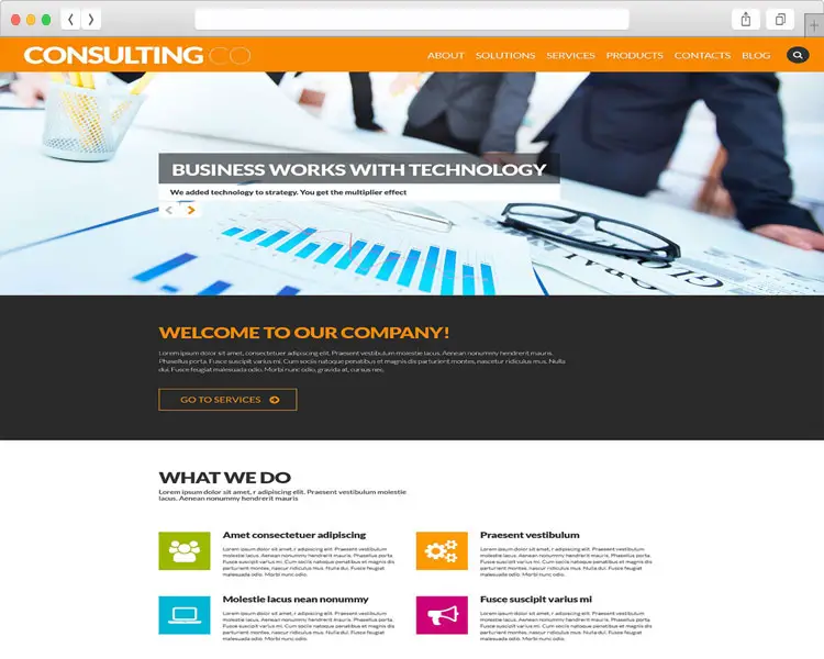 Consulting Co - Sophisticated Corporate Image WordPress Theme