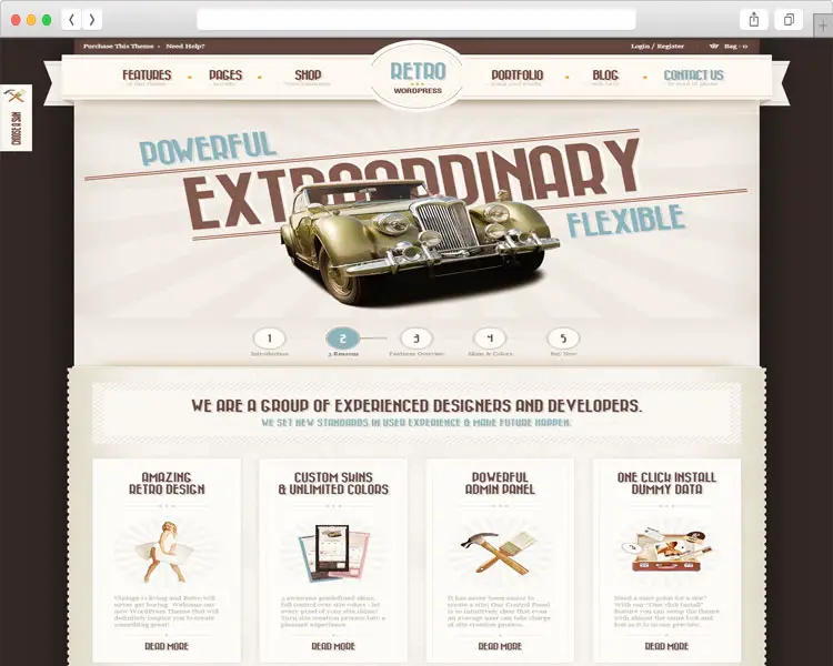 Retro - Powerful Admin Panel Vintage WordPress Theme