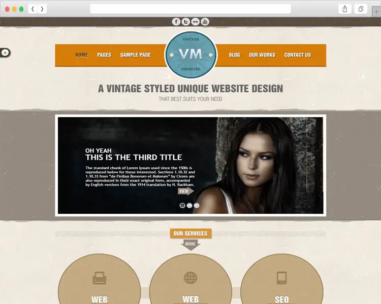 Vintage Immersed - Unique Design Multipurpose WordPress Theme