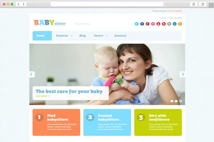 Babysitter - Responsive WordPress Theme Suitable for Job Sites
