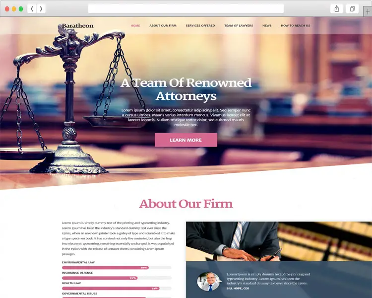 Baratheon - WordPress Theme Fit for Law Firm