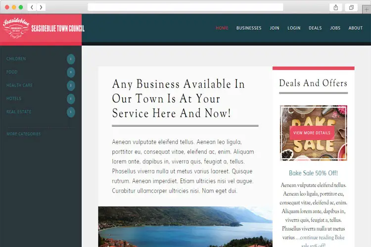 Business In Our Town – Multi Business List, Deals, Jobs wordPress Theme