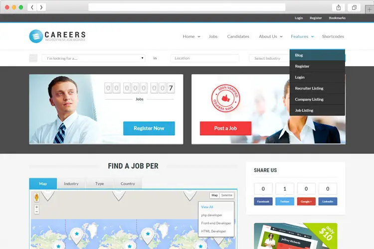 Careers - Best Job Portal WordPress Theme