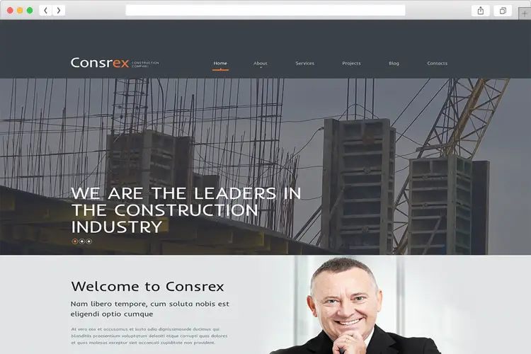 Consrex - Responsive Construction Company WordPress Theme