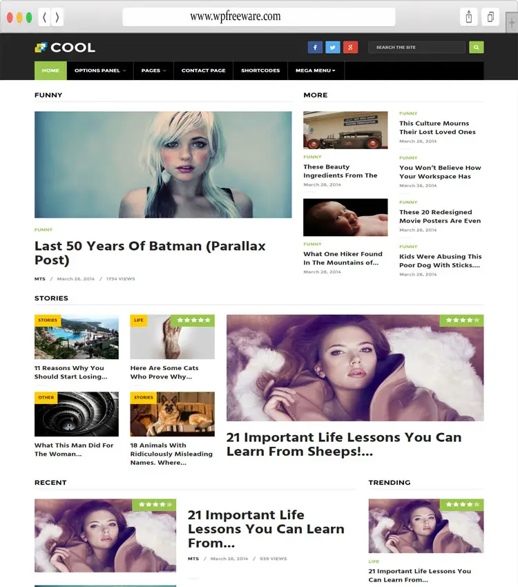 Cool - NewsPaper style WordPress theme