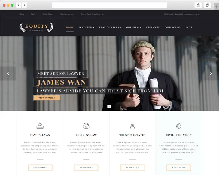 Equity - WordPress Lawyer and Attorney Theme