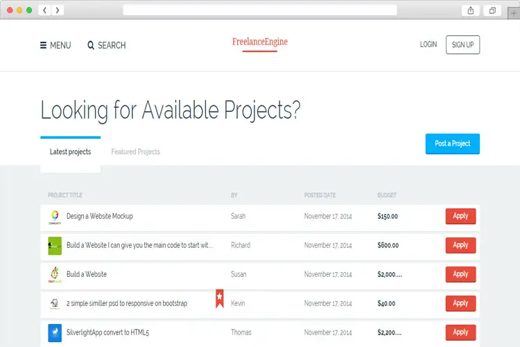 FreelanceEngine - A WordPress Freelance Job Market Theme