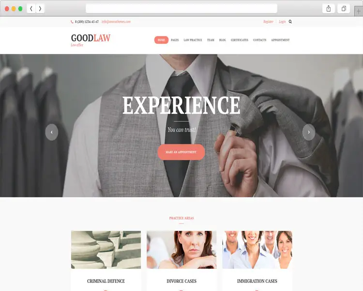 GoodLaw - Minimal Design Lawyers & Legal Adviser Theme