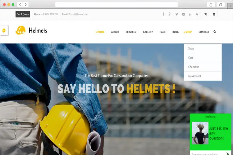 Helmets - Handyman Businesses WordPress Theme