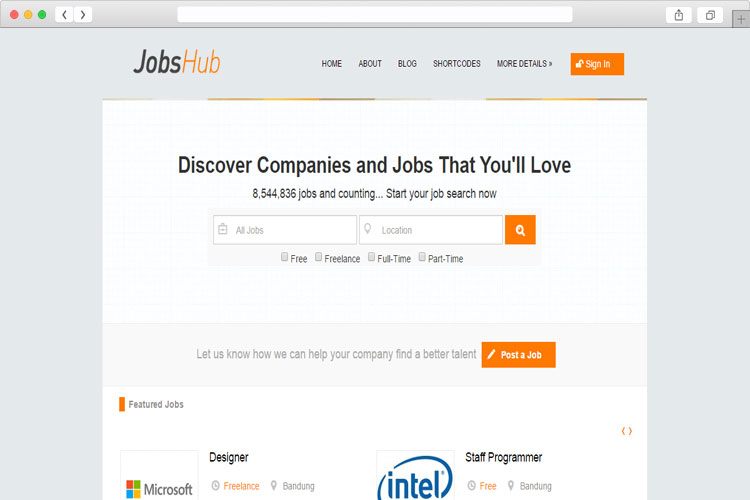 JobsHub - Job Listing WordPress Theme 