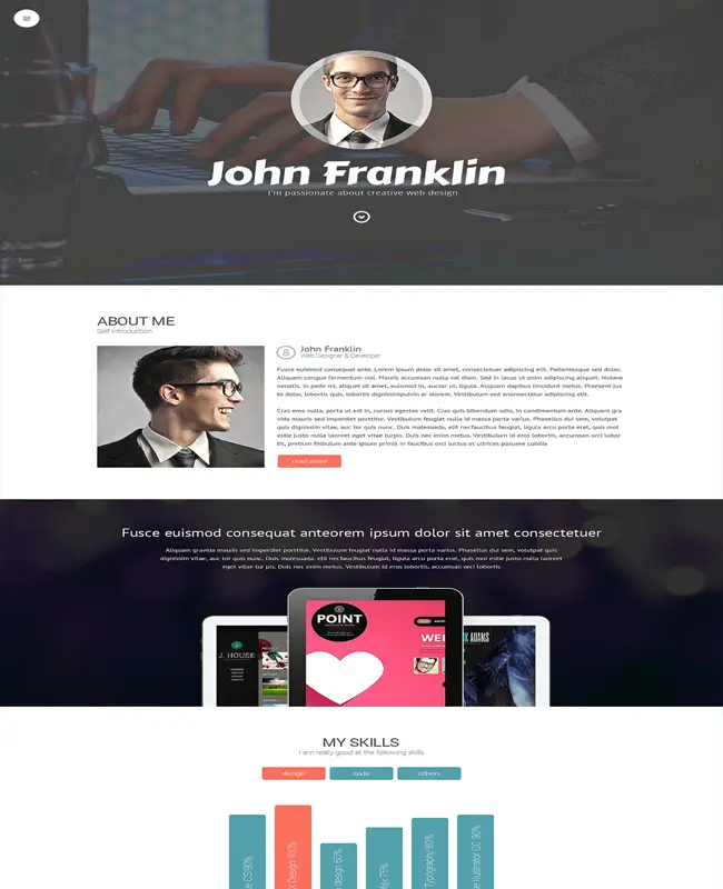 John Franklin - Professional Designer WordPress Portfolio Theme