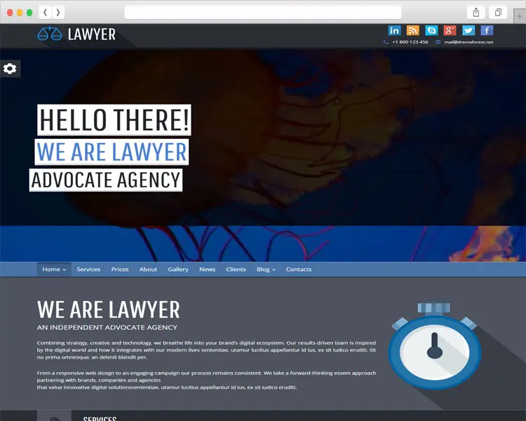 Lawyer - Advocate Agency and Legal Offices Theme