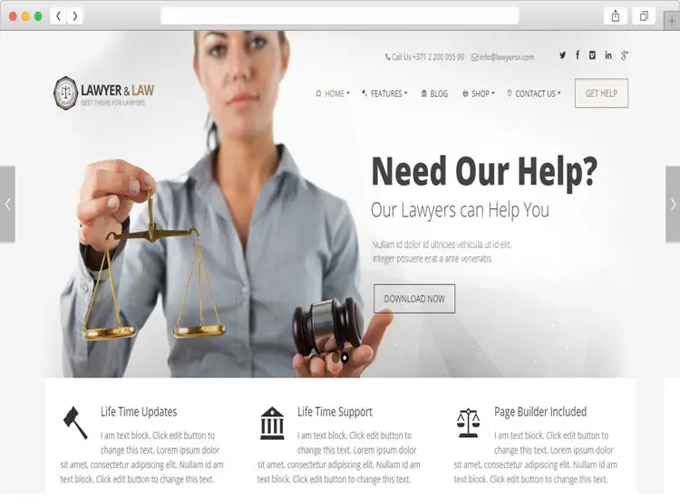 Lawyer & Law - WordPress Attorney and Advocate Theme