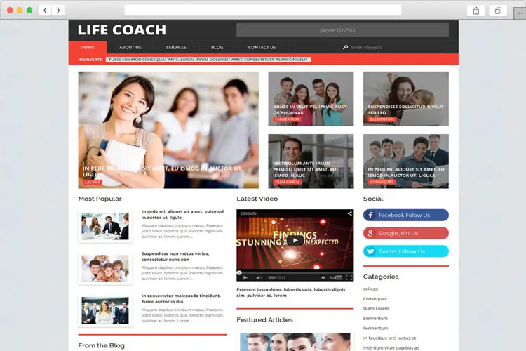Life Coach - Life Style Blog WordPress Theme