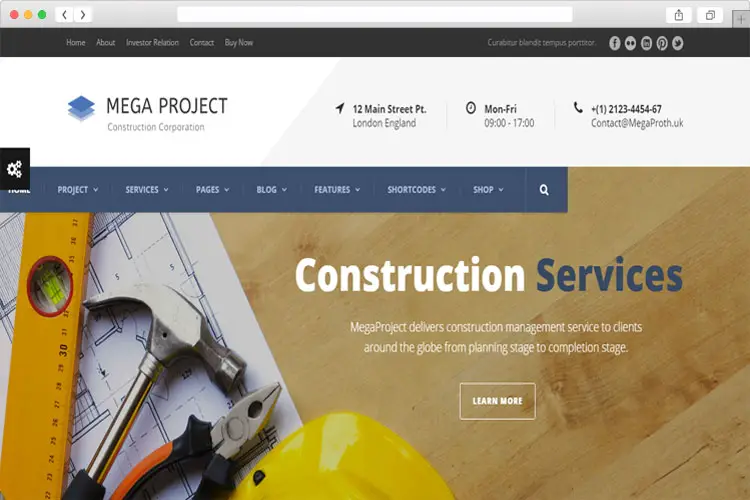 Mega Project - Clean Responsive Construction Company WP Theme