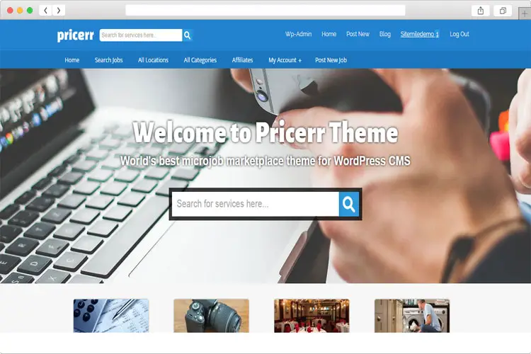 Pricerr - wordPress theme for micro job sites