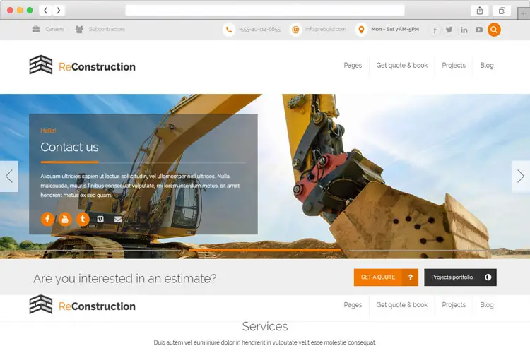 ReConstruction - Building & Construction Theme WordPress