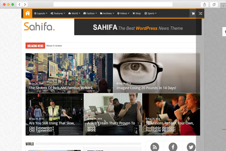 Sahifa - Responsive News, Magazine and Blog WordPress Theme