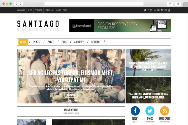 Santiago - Magazine Responsive WordPress Theme