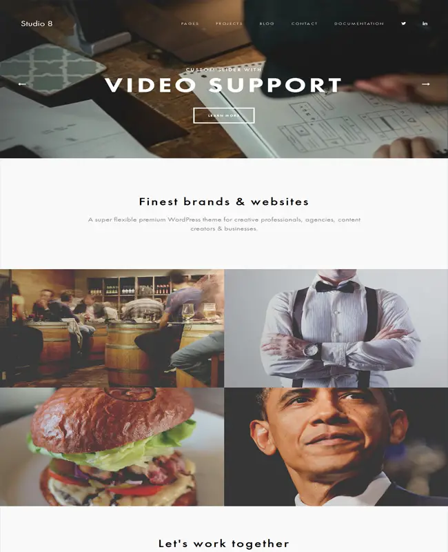 Studio 8 - Professional WordPress Portfolio Template