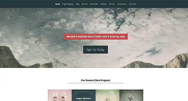 Vertex - Portfolio Multi-Page WordPress Theme