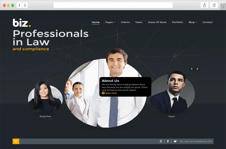 biz – A WordPress theme Built for Law & Business
