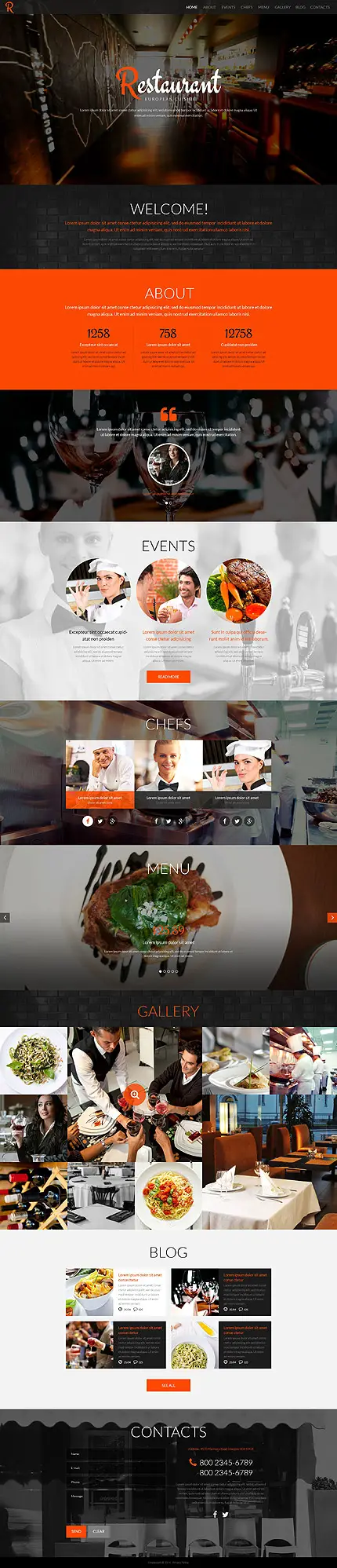 Winning Restaurant WordPress Template