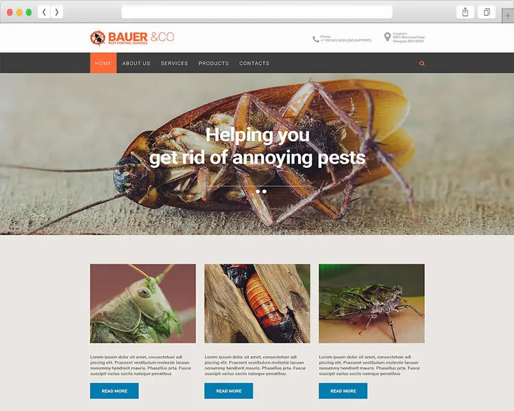 Bauer&CO – Bootstrap Pest Control HTML5 Template