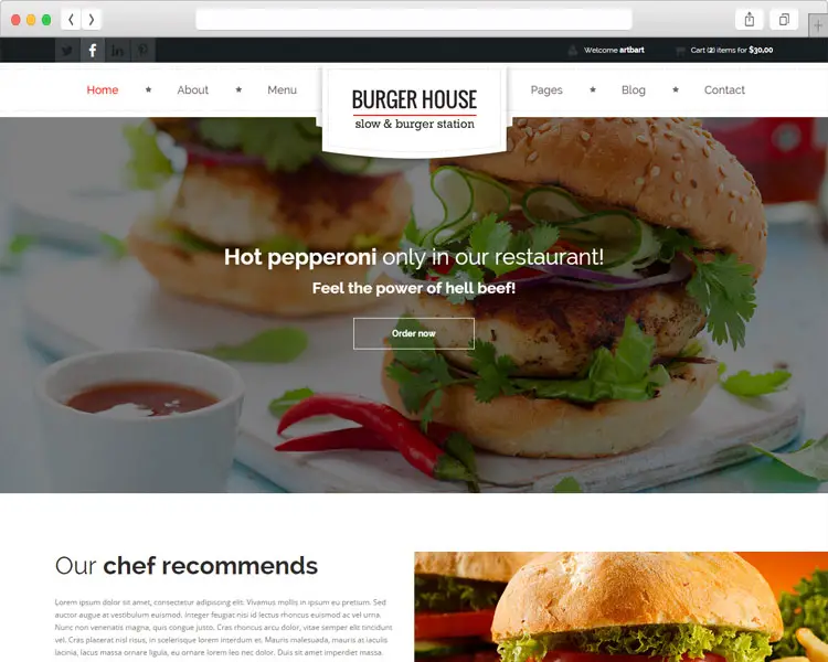 Burger House - HTML CSS Template for Restaurants