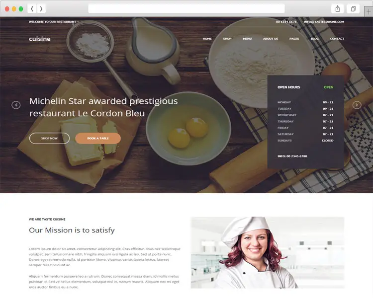 Cuisine - Best Template for Restaurant, Bar, Coffee Shop