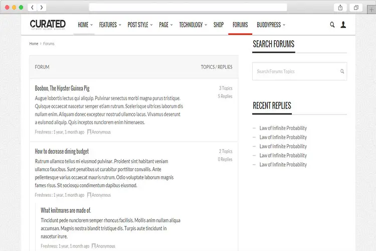 Curated - Magazine WordPress Theme