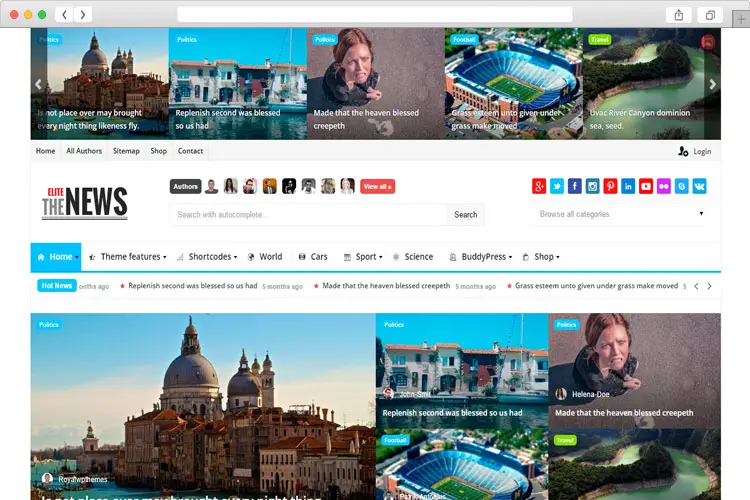 EliteNews - Magazine WordPress theme with bbPress 