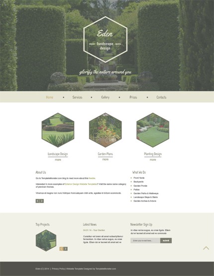Free HTML5 Theme for an Exterior Design Company