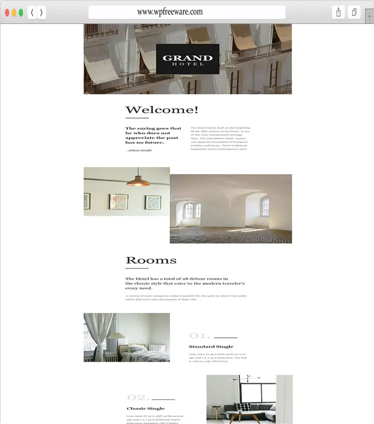 Grand Hotel - Newsletter Template for Hotel Business