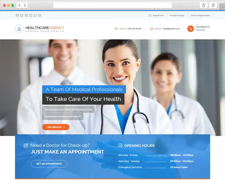 Healthcare Agency - Health & Medical Bootstrap Template