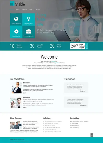 Winning HTML5 Theme for a Business Company