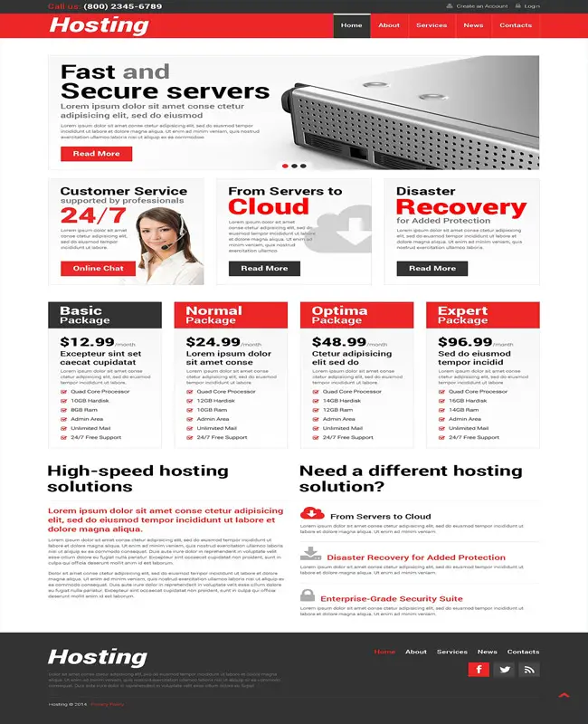 Hosting - Fast And Reliable Hosting WordPress Theme 