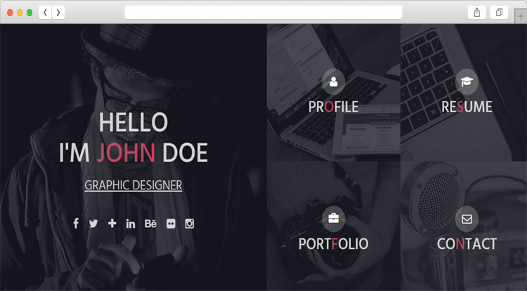 INSTA - One Page Bootstrap Personal Resume Template