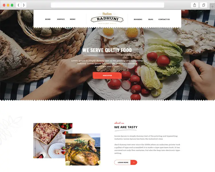 Italian Radhuni – HTML5 Template For Food Business